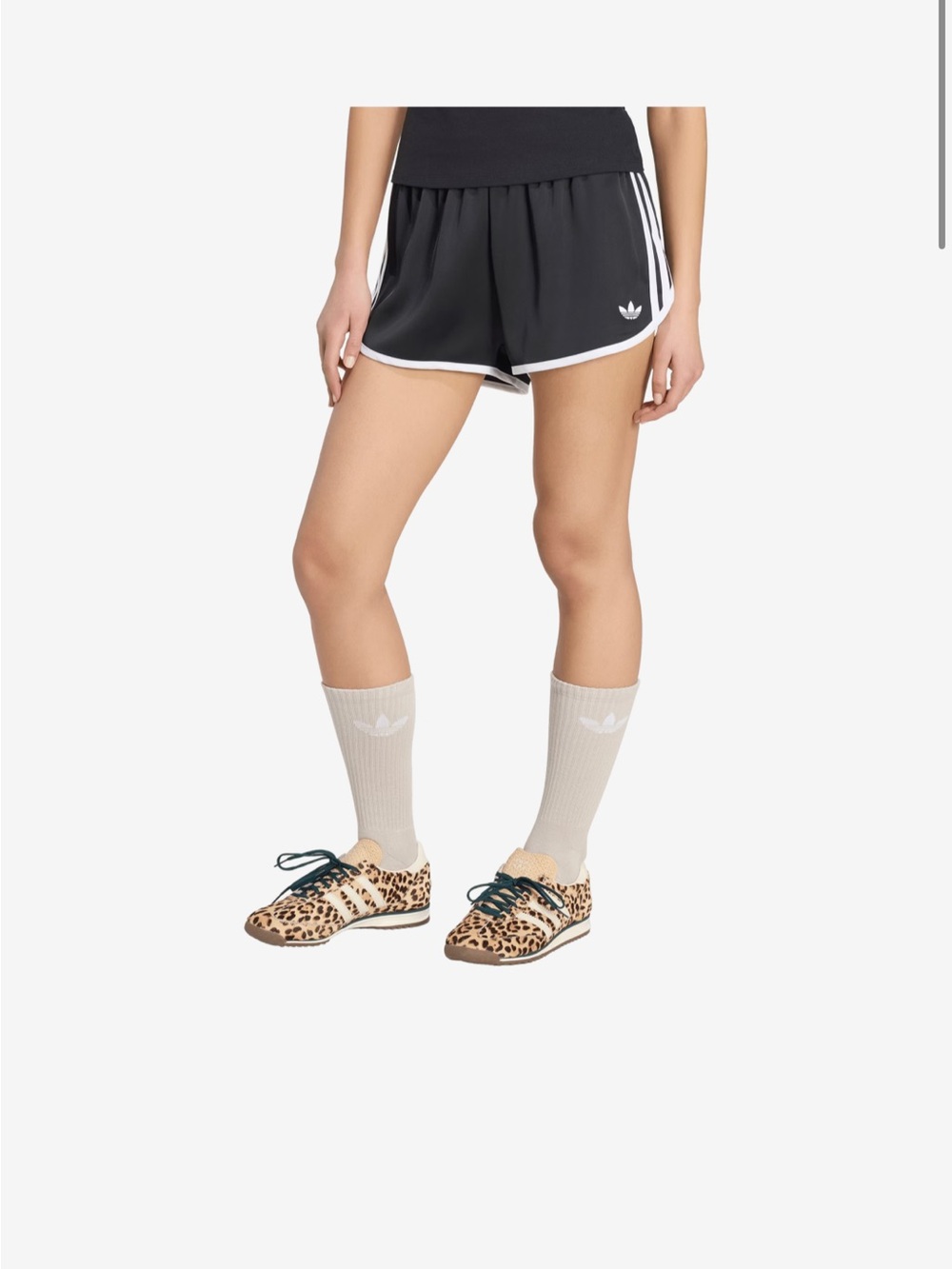 adidas Black Athletic Shorts with White Trim
